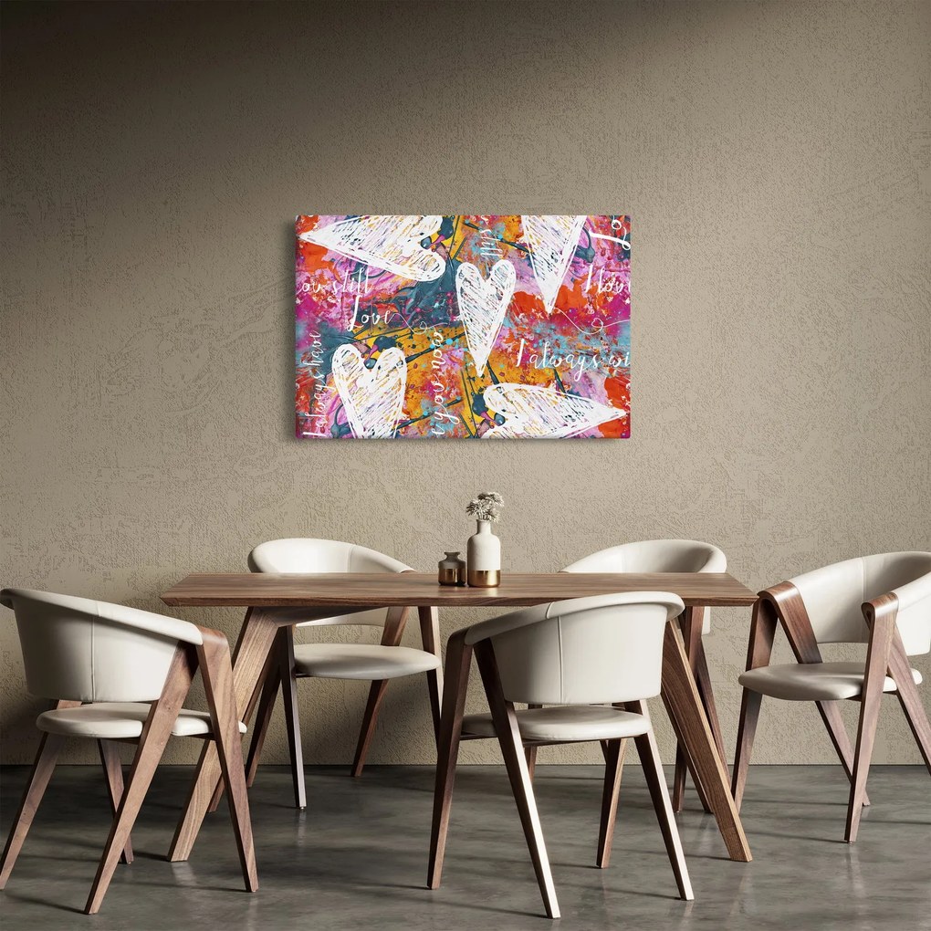 Obraz - Srdce na abstraktnom pozadí (90x60 cm)