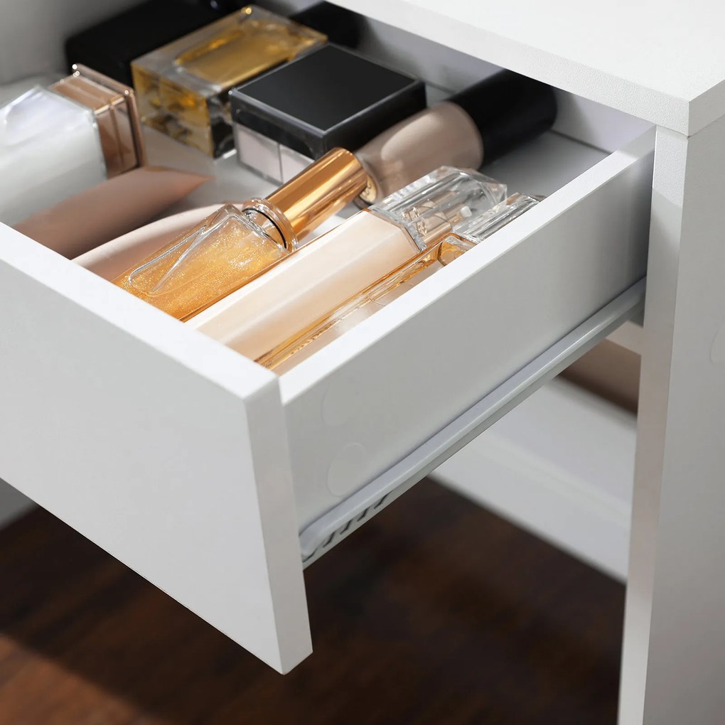 Toaletný stolík VANESA s osvetlením, 80x40x145cm, biela Jurhan