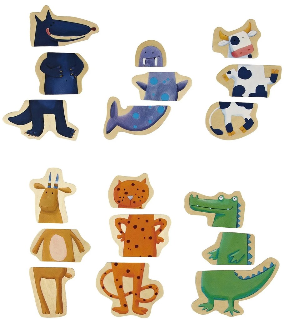 Magnetické trojdielne zvieratká