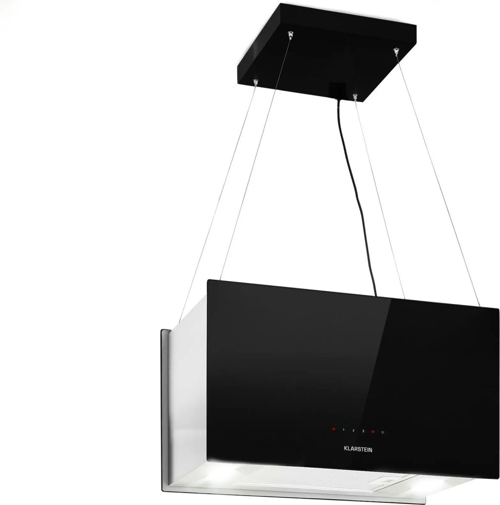 Klarstein Kronleuchter L, digestor, 60 cm, ostrovčekový, 577 m³/h, dotykové ovládanie, LED, čierny