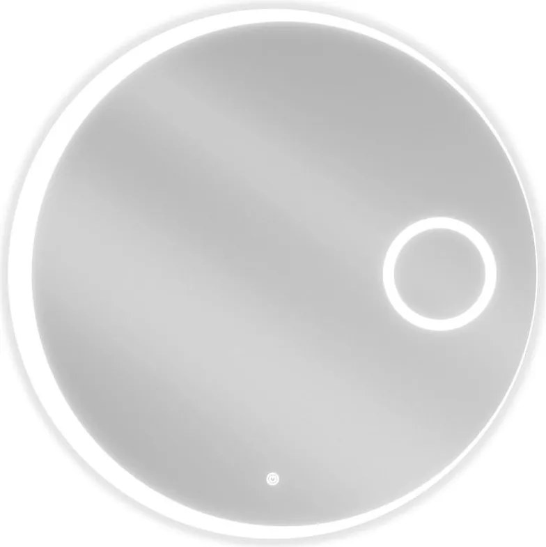Mexen Ella kúpeľňové zrkadlo s podsvietením s kozmetickým zrkadielkom, okrúhle 80 cm, LED 6000K, ochrana proti zahmleniu - 9811-