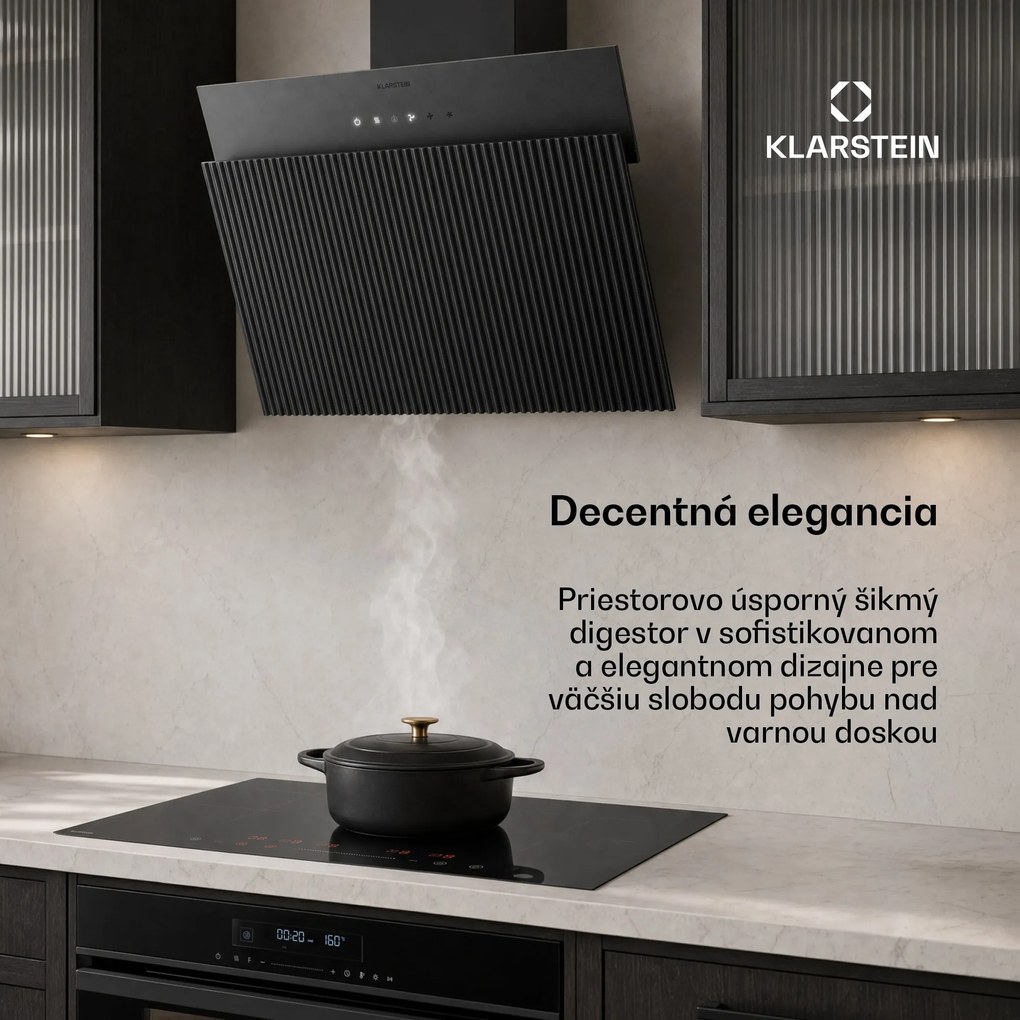 Klarstein Wavyn bezhlavová digestor | odťah a recirkulácia | kvalitný dizajn | 661 m³/h | 60 cm