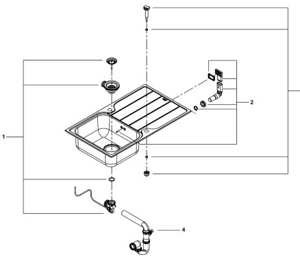 GROHE 31573SD1 -Sada kuchynského drezu K500 s odkvapkávacou plochou a batériou A 86×50 cm nerezová oceľ