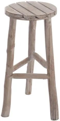 Drevená stolička prírodná s bielou patinou - Ø 40 * 53 cm