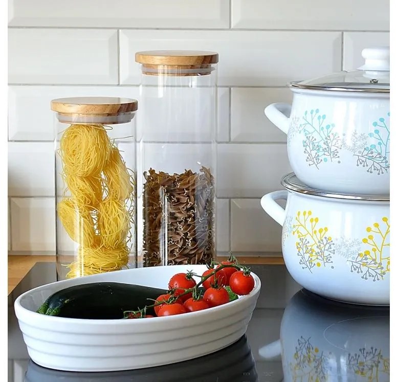 AMBITION Dóza s dreveným viečkom Nordic 1,8 l