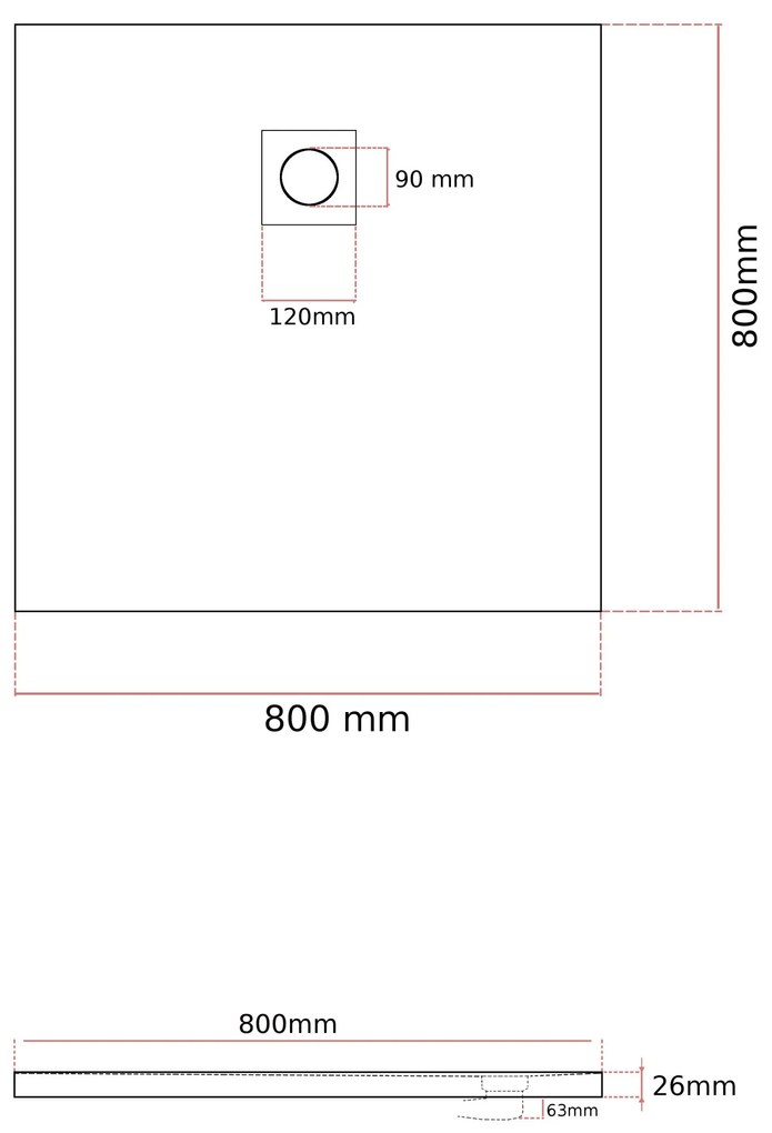 Gamma Erga Oldaf, SMC štvorcová sprchová vanička 80 x 80 cm, šedá matná, ERG-GMA-OL-8080G
