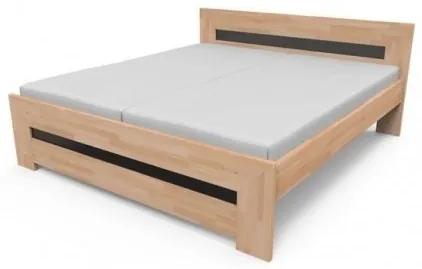 Texpol SALMA - masívna buková posteľ s preskleným čelom, buk masív