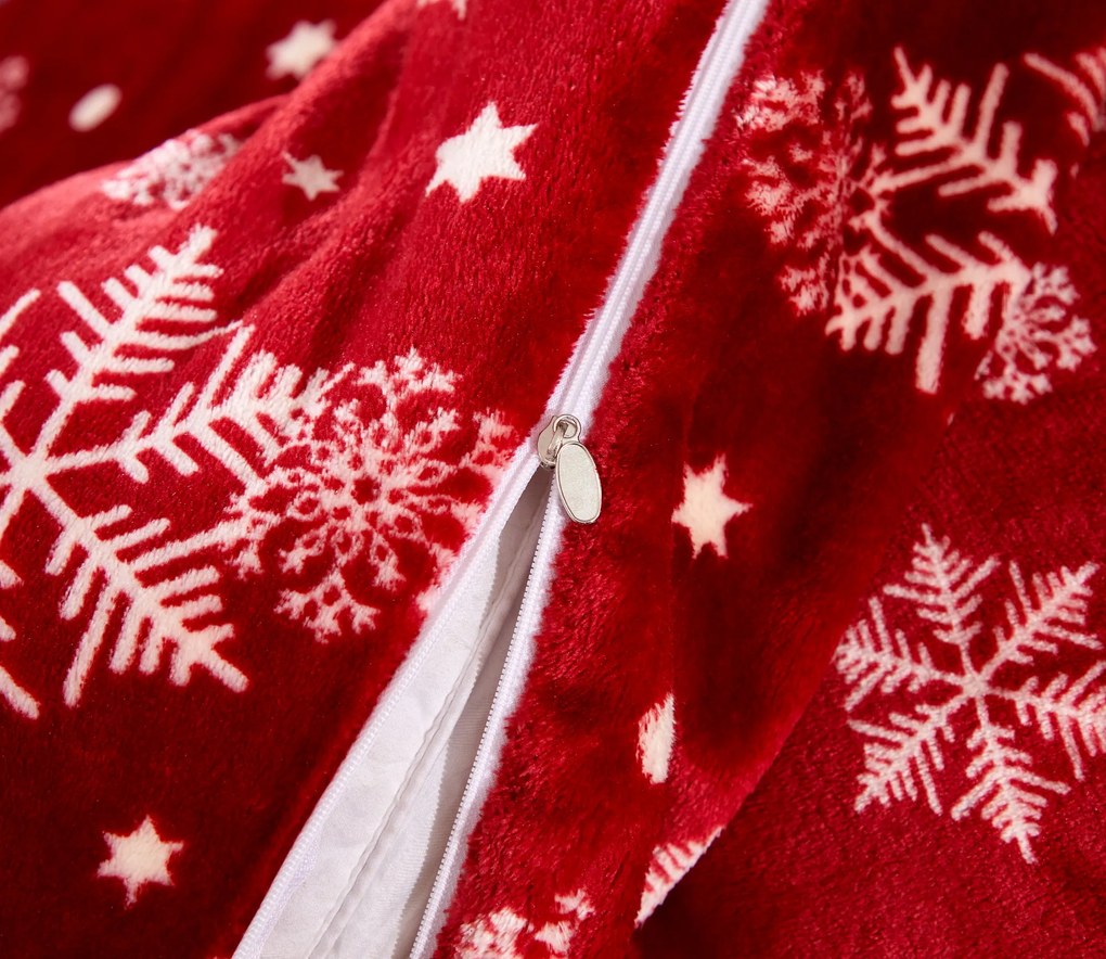 Obliečky mikroplyš SNOWFALL červené Rozmer obliečky: 80 x 80 cm | 135 x 200 cm