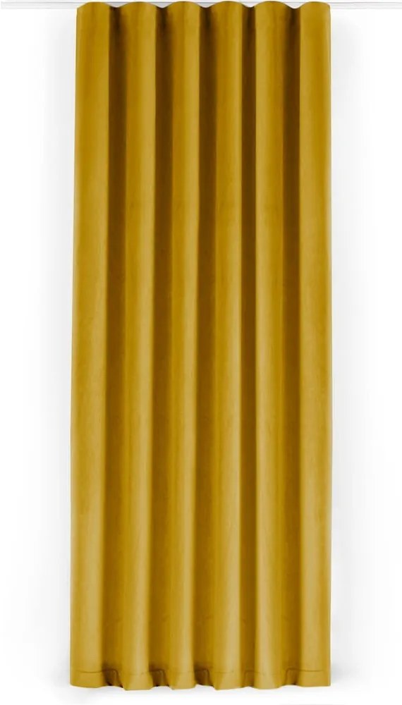 Zamatový dimout záves v horčicovej farbe 400x225 cm Velto – Filumi