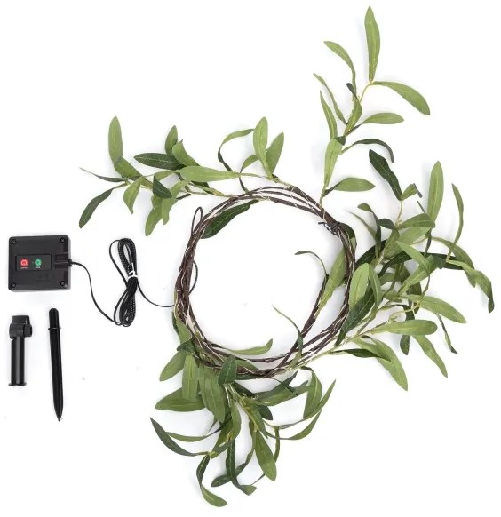 Aigostar - LED solárny reťazec 60xLED/4m IP65 teplá biela olive