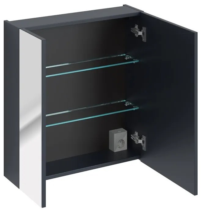 Závesná kúpeľňová skrinka so zrkadlom SantaFe 140 cm tmavomodrá