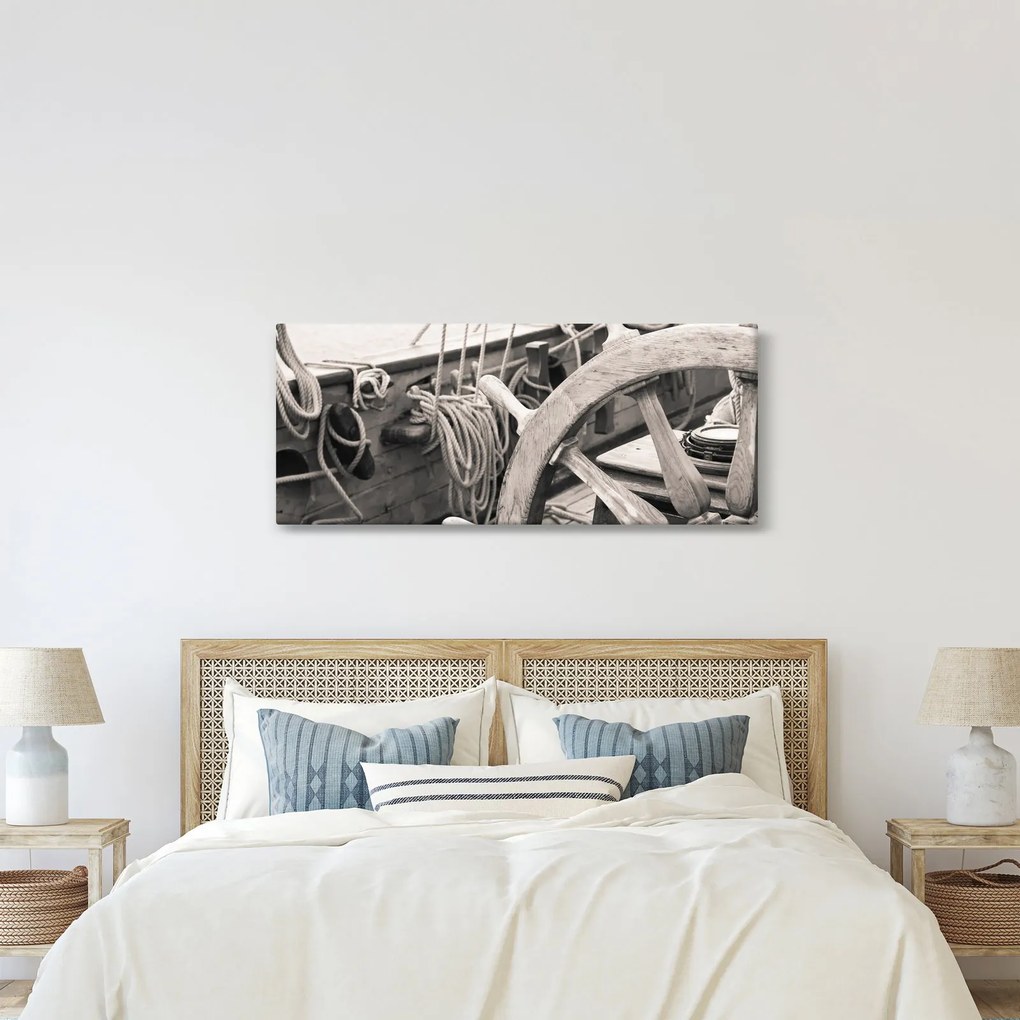 Obraz - Kormidlo plachetnice (120x50 cm)