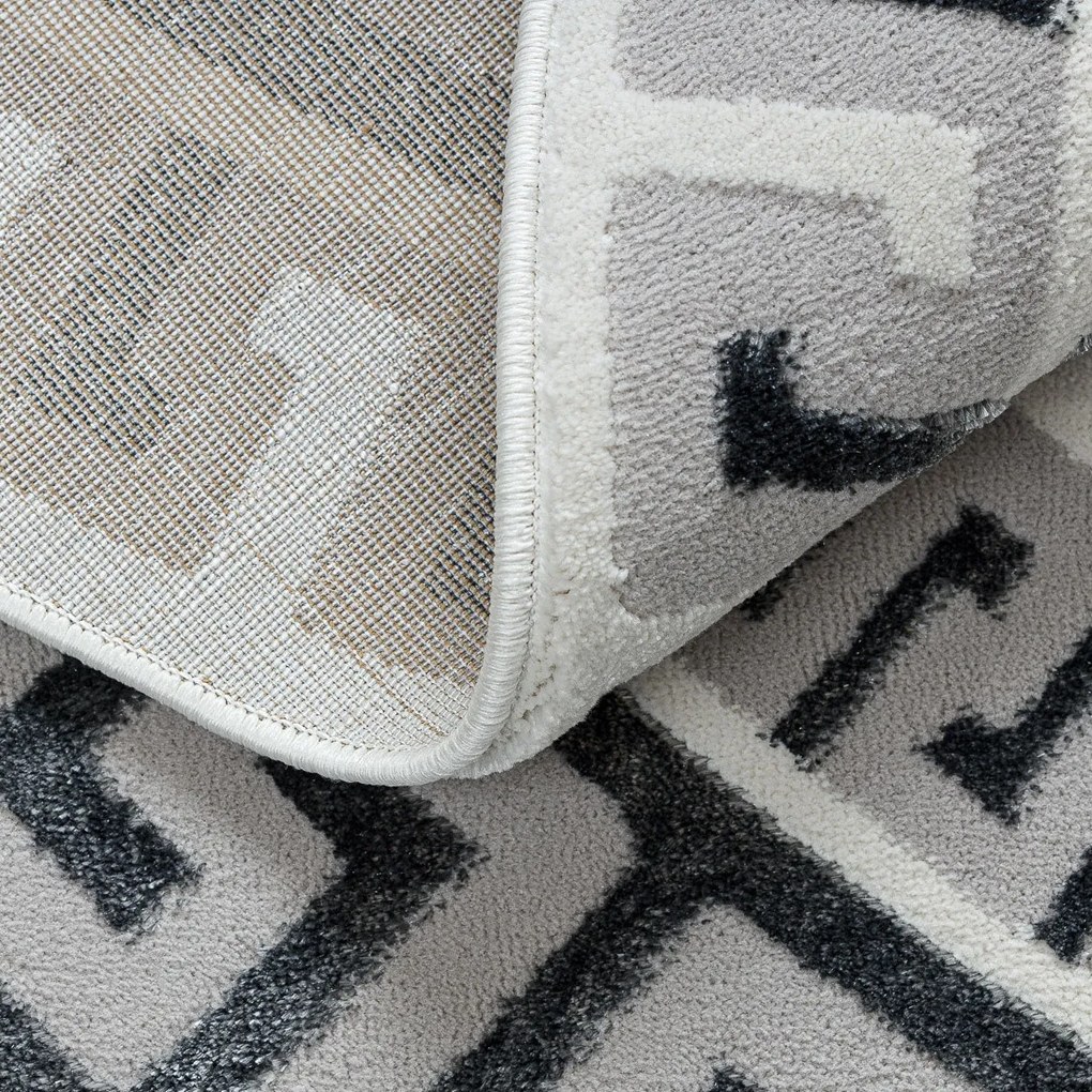 Kusový koberec Allure 1960 white/grey kruh, 120x120 (priemer) kruh, šedá, kancelária, Dywany Łuszczów