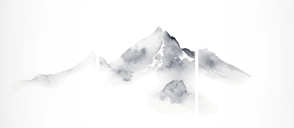 Obraz - Atramentová maľba hôr (90x60 cm)