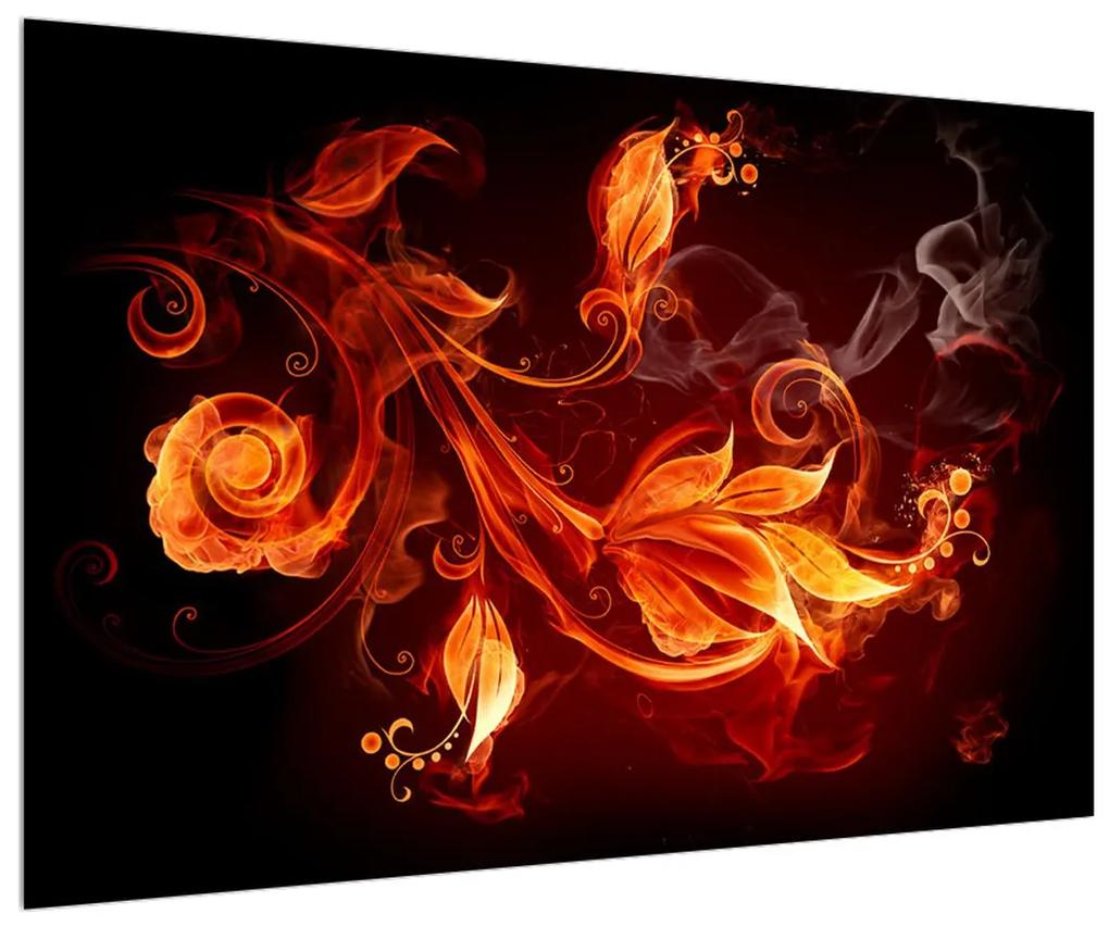 Obraz kvetov v ohni (90x60 cm)