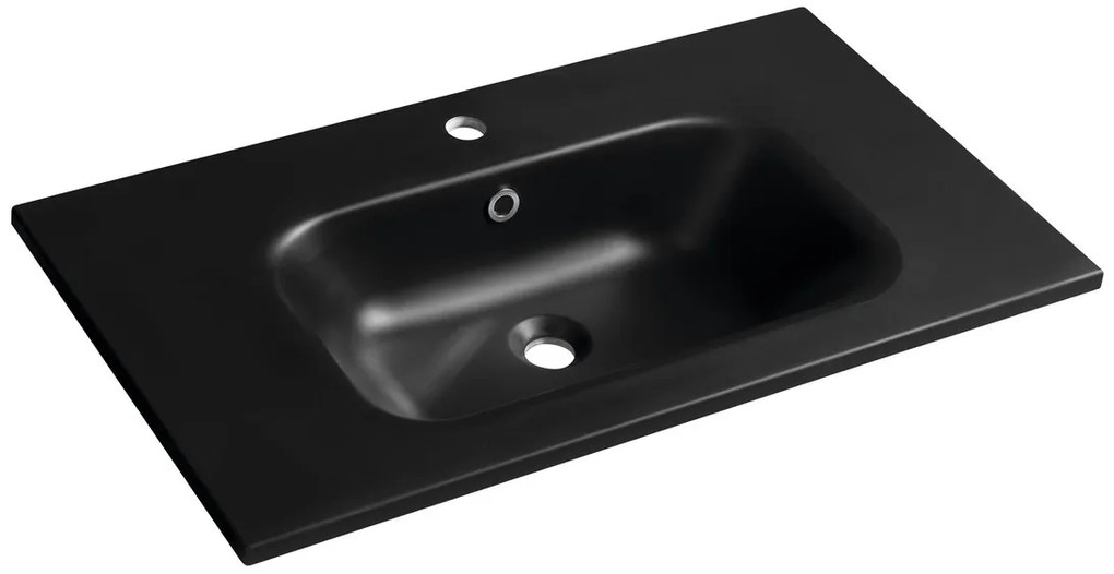 Sapho Sapho, SIDRA umývadlo 81x46cm, liaty mramor, čierna mat, SD081B