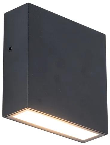LUTEC Vonkajšie nástenné LED svietidlo GEMINI XF, 9,5 W, teplá biela, štvorcová, čierna, IP54
