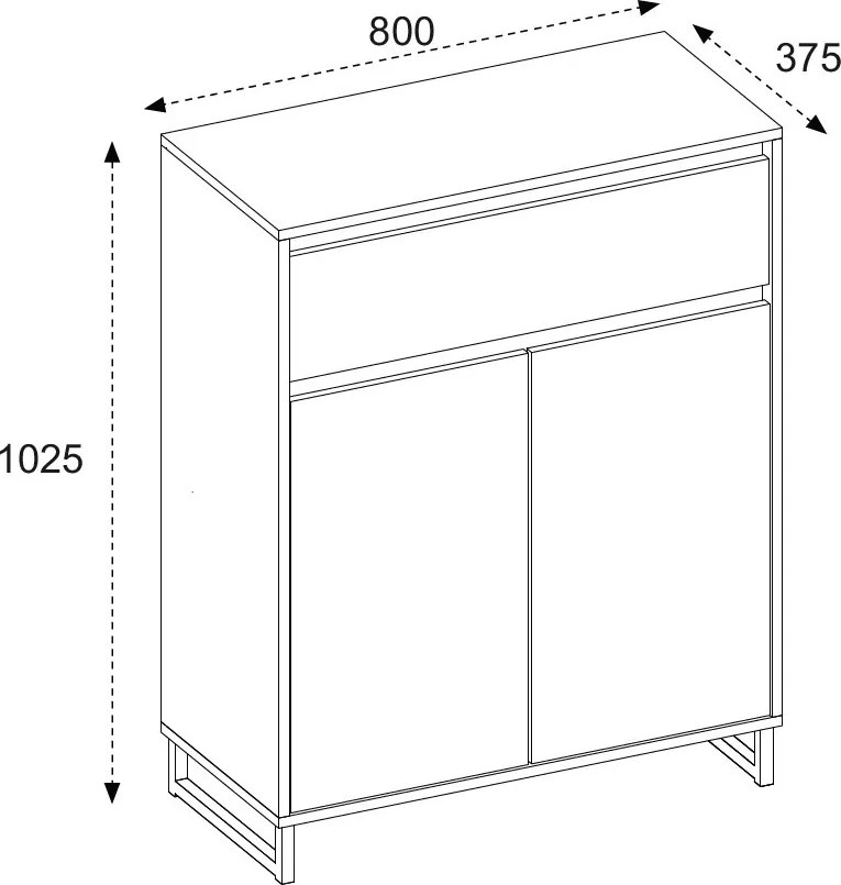Komoda so šuplíkom Cologne, 80 cm, antracitová