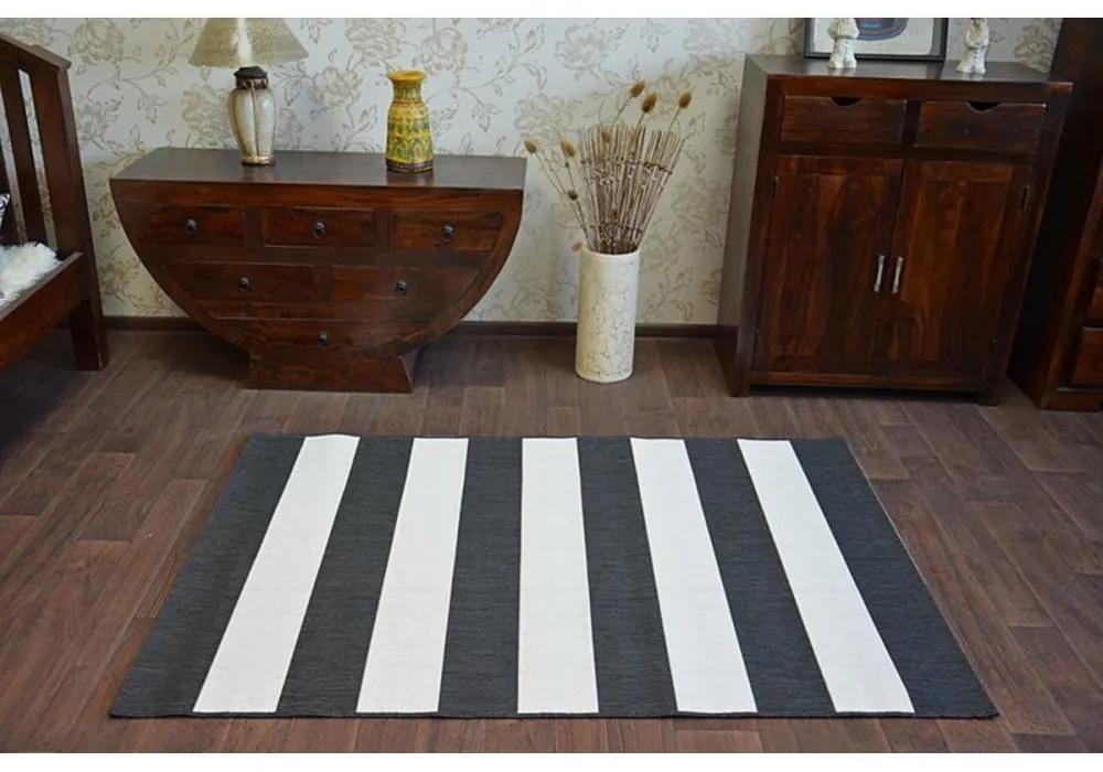 Kusový koberec Pruhy čierny 120x170cm