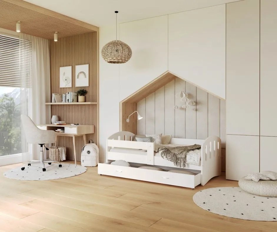 Detská posteľ so zásuvkou HAPPY - 180x80 cm - biela