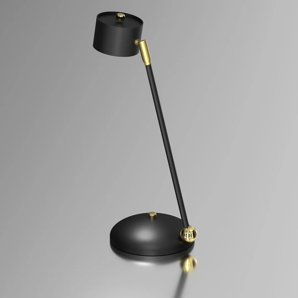 Stolná lampa Arena, 1x čierne kovové tienidlo, b/g