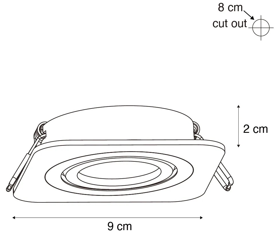 Sada 6 zaoblených zapustených bodových svetiel tmavý bronz GU10 50mm IP44 - Alberto