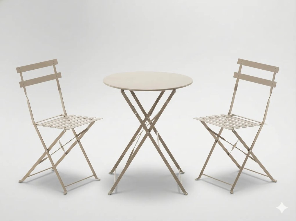 CH Sivá skladacia balkonová sada nábytku Wanda II