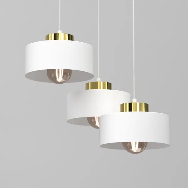 Luster na lanku MARTI 3xE27/15W/230V biela/zlatá