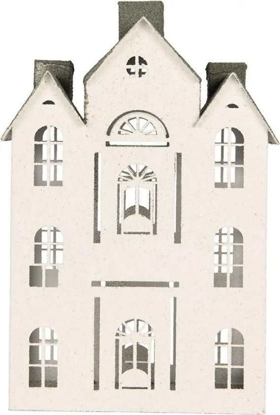 Kovový svietnik domček s pieskovým povrchom Raw Sand - 25*15*47 cm