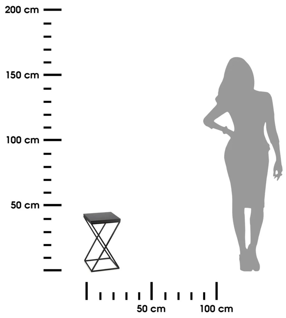 Kvetinový stojan LOFT I 40 cm čierny