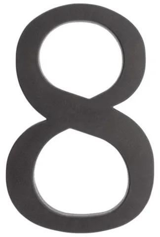 PSG 64.138 - plastová 3D číslica 8, číslo na dom, výška 180 mm, čierna