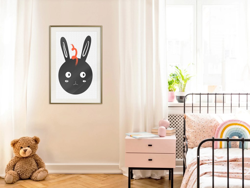 Artgeist Plagát - Rabbit Sees Everything [Poster] Veľkosť: 30x45, Verzia: Čierny rám