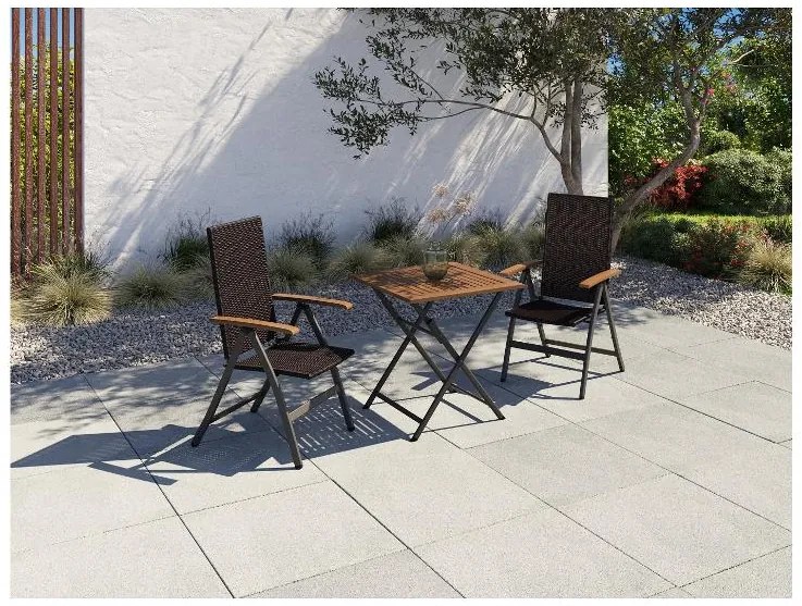 Livarno home Skladacie kreslo Valencia, hnedé, 2 kusy  (100386832)