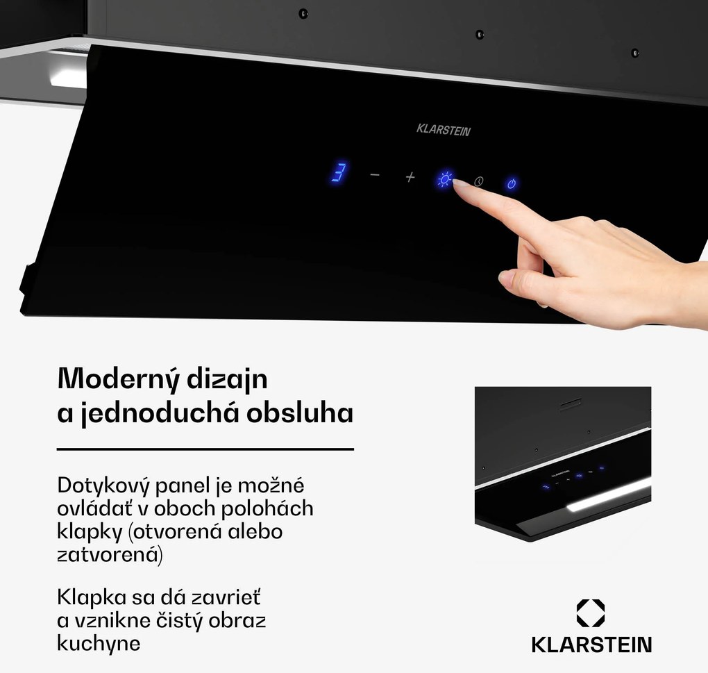 Klarstein Ventimate digestor, dotykové ovládanie, odsávanie/recirkulácia, EEK A+, 3 úrovne, LED, tichý