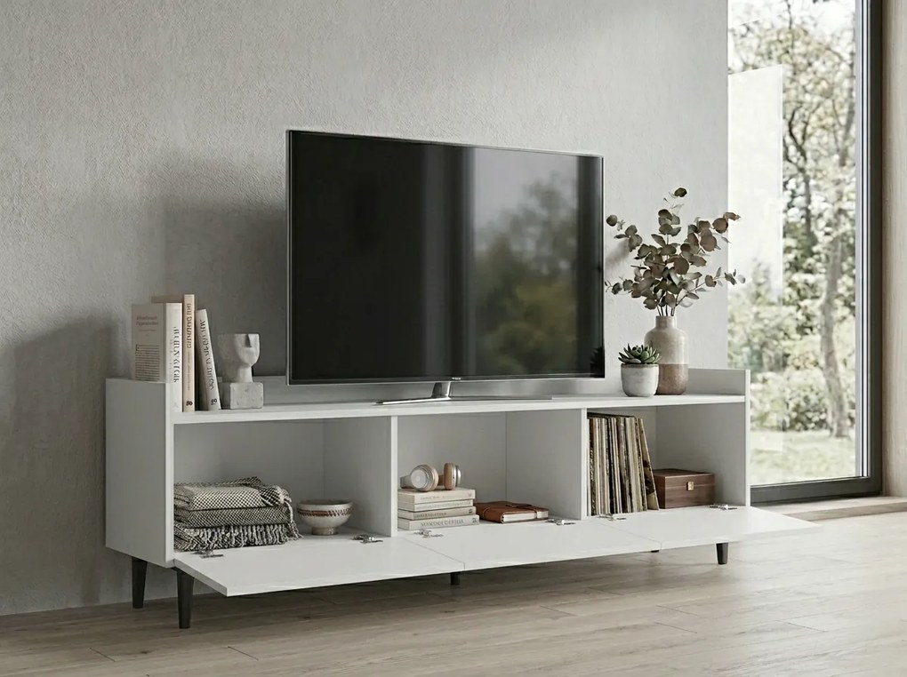 TV stolík PIENA 160 cm, biely