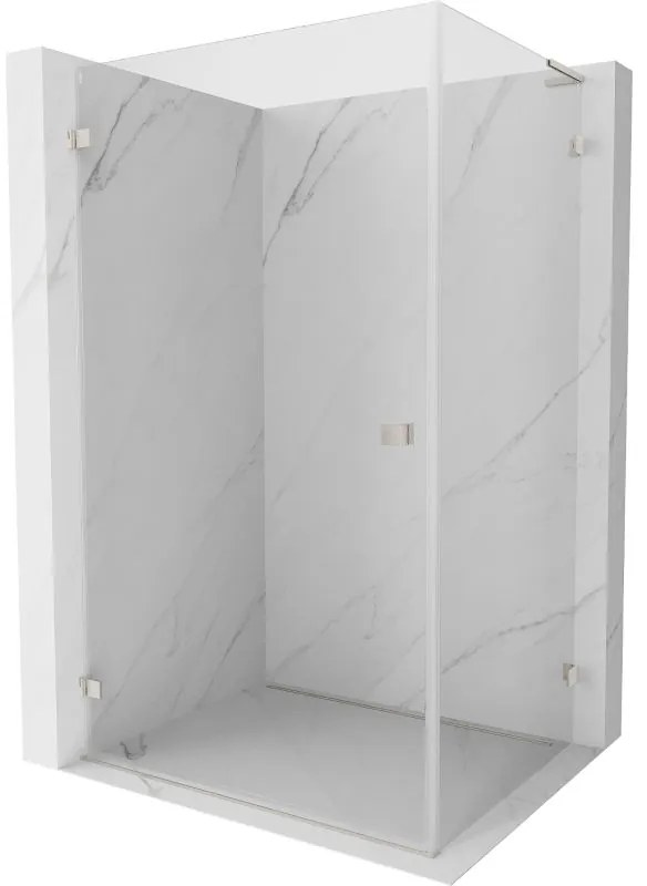 Mexen Lunar-B L, 1-krídlový sprchový kút, ľavý, 95 x 80 cm, 8mm číre sklo, brúsená oceľ profil, 832L-095-080-97-00-L