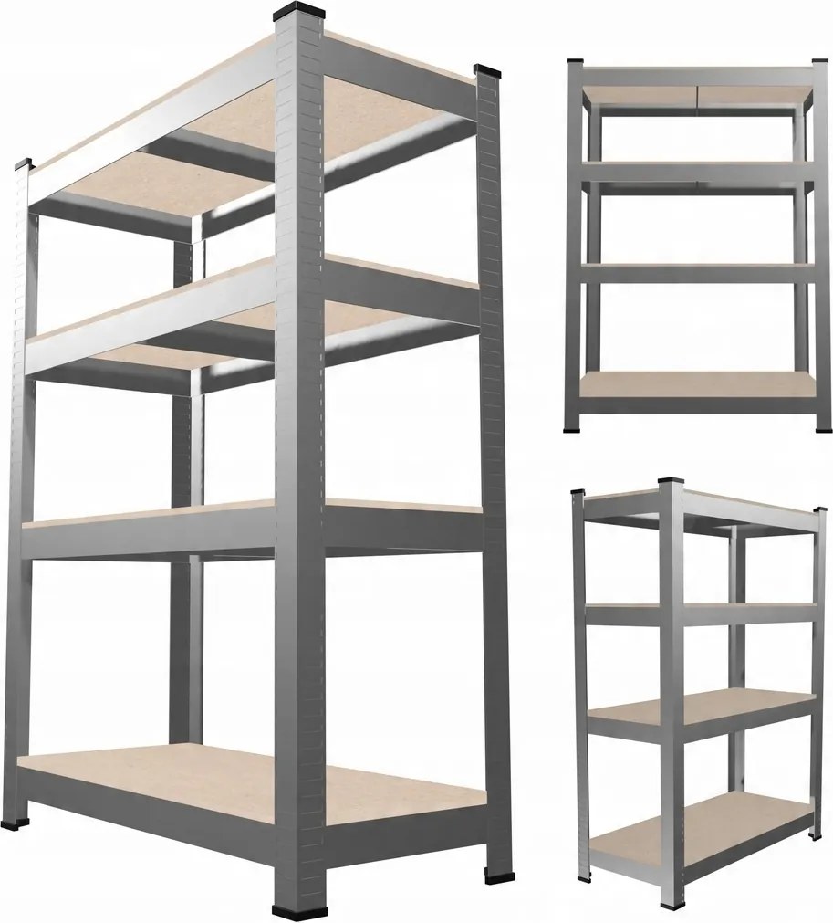 CH Sada dvoch 4- policových kovových úložných regálov Tosca I. 150 x 70 x 30 cm