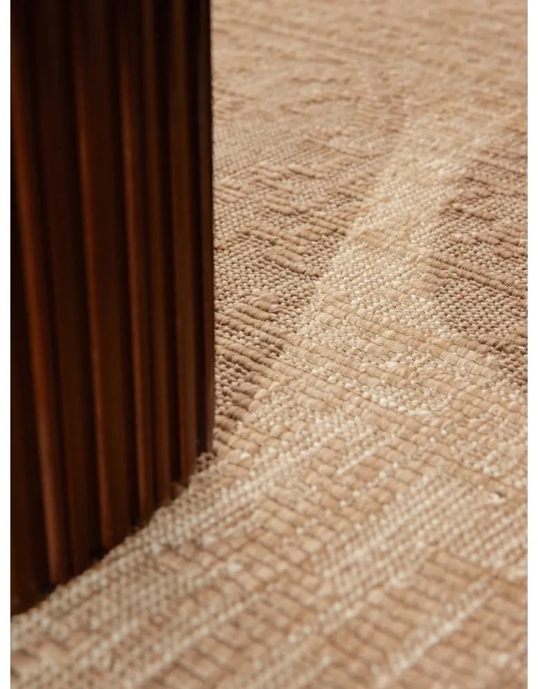 Okrúhly vnútorný a vonkajší koberec v béžovej a slonovinovej farbe ø 160 cm Duet Kona – NORTHRUGS