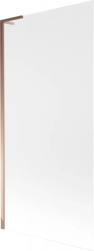 Mexen Next L, 1-krídlová vaňová zástena 90 x 150 cm, 6mm sklo námraza, ružové zlato profil, 895-090-000-03-30-60