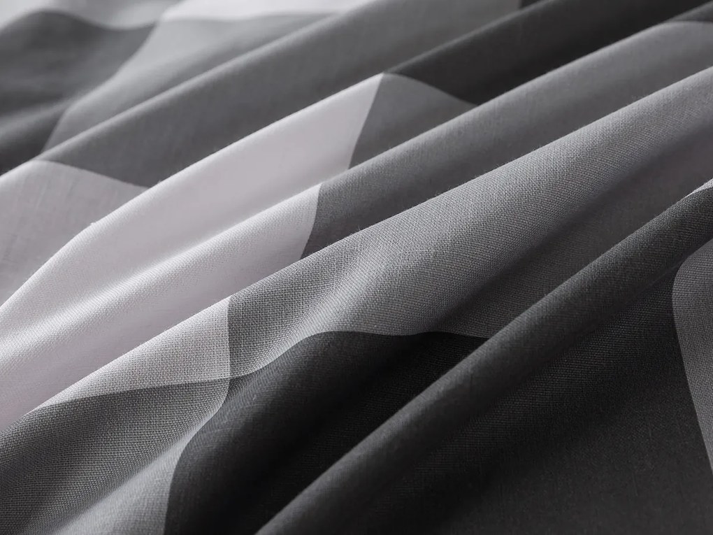 XPOSE® Bavlnené obliečky KÁRO na dve postele - sivé