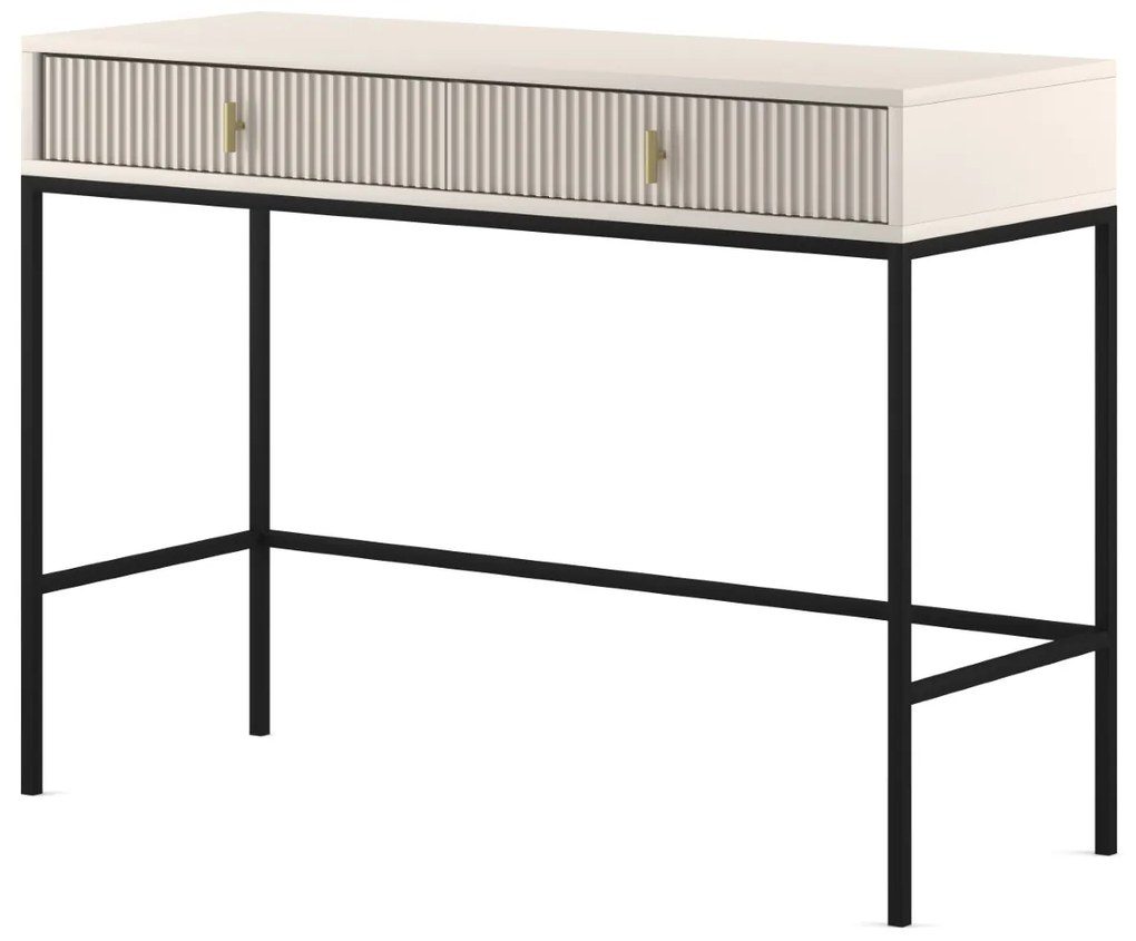 Toaletný stolík Maggiore 104 cm kašmír/čierny/zlatý