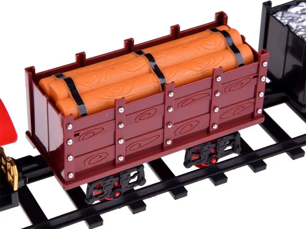 Vláčik s koľajami s lokomotívou a piatimi vagónmi RC0629