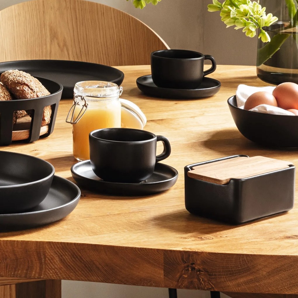 Eva Solo Kameninová maselnička Black / Oak Wood