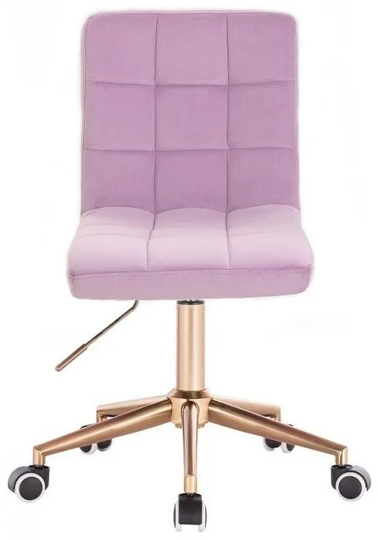 LuxuryForm DESIGN Stolička TOLEDO VELUR na zlatej podstave s kolieskami - levanduľa