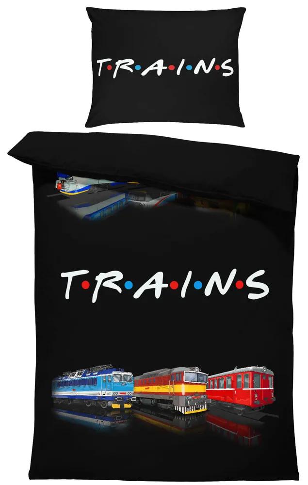 Obliečky Trains (Rozmer: 1x150/200 + 1x60/50)