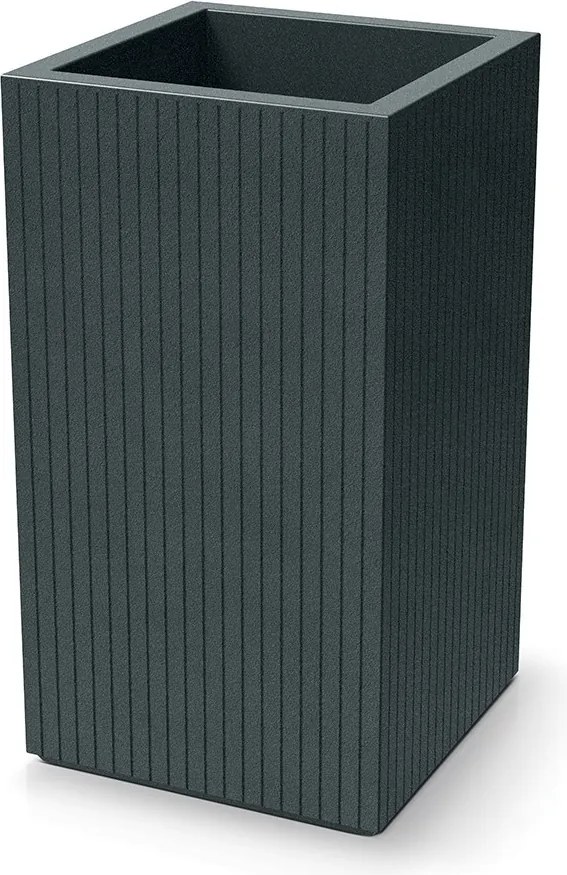 Plastový květináč COROS SQUARE HIGH 40 cm grafitový