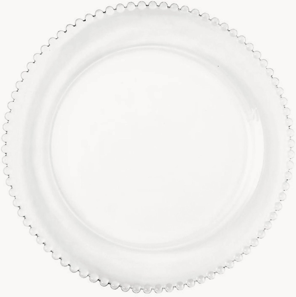 Sklenené okrúhle taniere's ozdobným lemom Collier, 12 ks