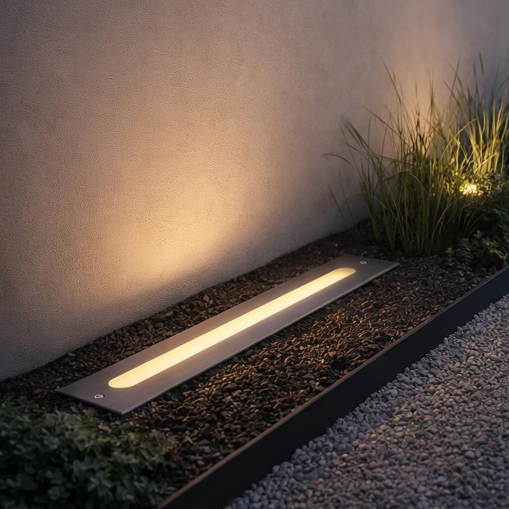Moderný zemný reflektor oceľ 50 cm vrátane LED IP65 - Eline