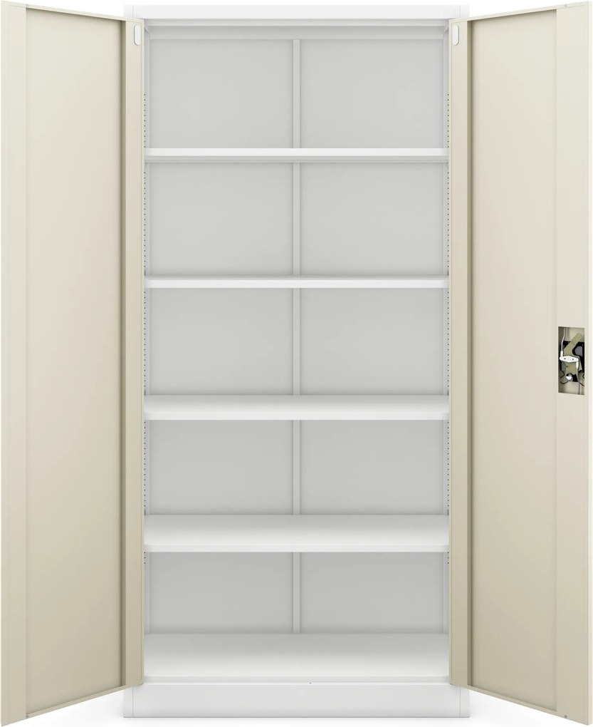 Kancelárska skriňa na dokumenty so 4 policami, biela/dub Sonoma, 900x1850x400 mm: JAN Eco Design