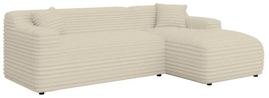 Béžová menčestrová rohová pohovka (pravý roh/s leňoškou) Martin – Ropez